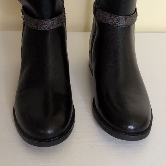 Michael Kors 5.5 Finley Leather Boot In Black/Brown, NEW In Box - Picture 5 of 16